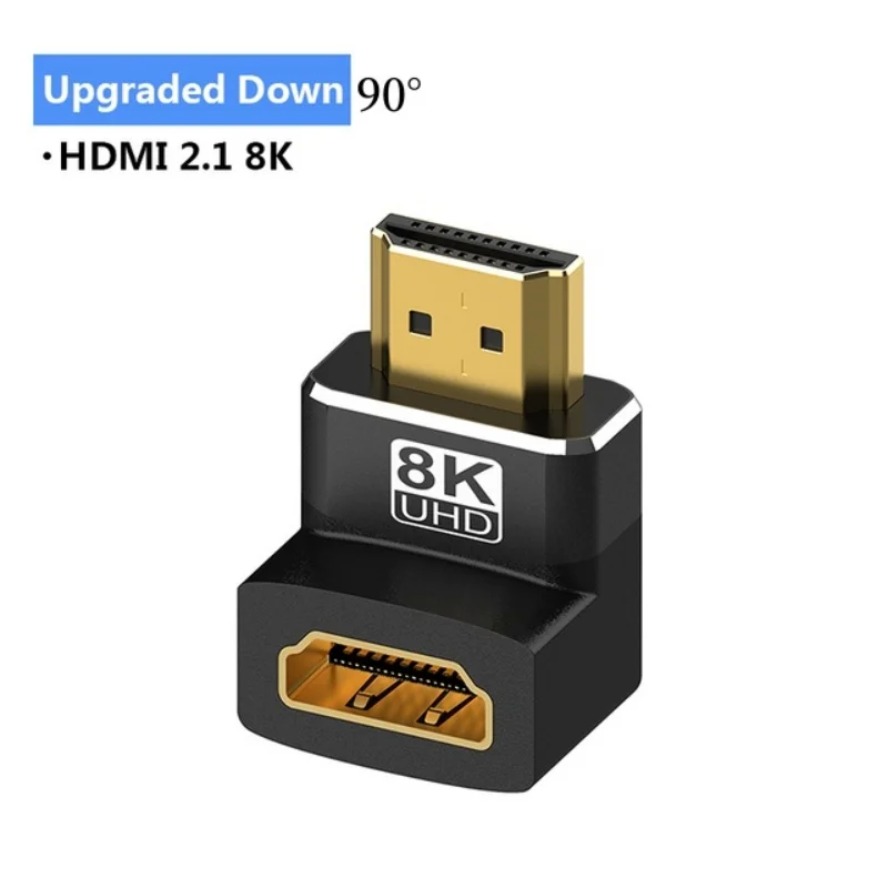 8K HDMI 2.1 Adapter Male to Female with 90/270 Degree Angles, 8K60Hz & 4K120Hz, 48Gbps High-Speed Connection