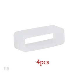 Rubber Silicone Watch Band Keeper Loops - Set of 4 Strap Security Holders - 22mm (4pcs - 18 - Translucent)