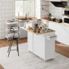 Kitchen Island with Storage, Island Table on Wheels with Drop Leaf, Spice Rack, Drawer, Towel Rack, Rolling Kitchen Island Cart 6