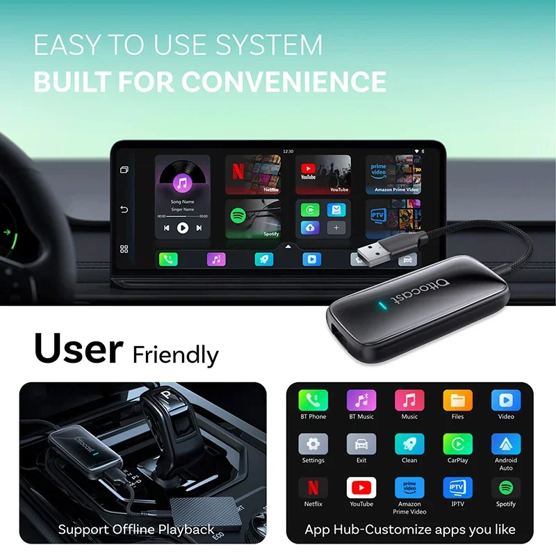 OTTOCAST Play2Video Ultra Wireless CarPlay Android Auto Adapter