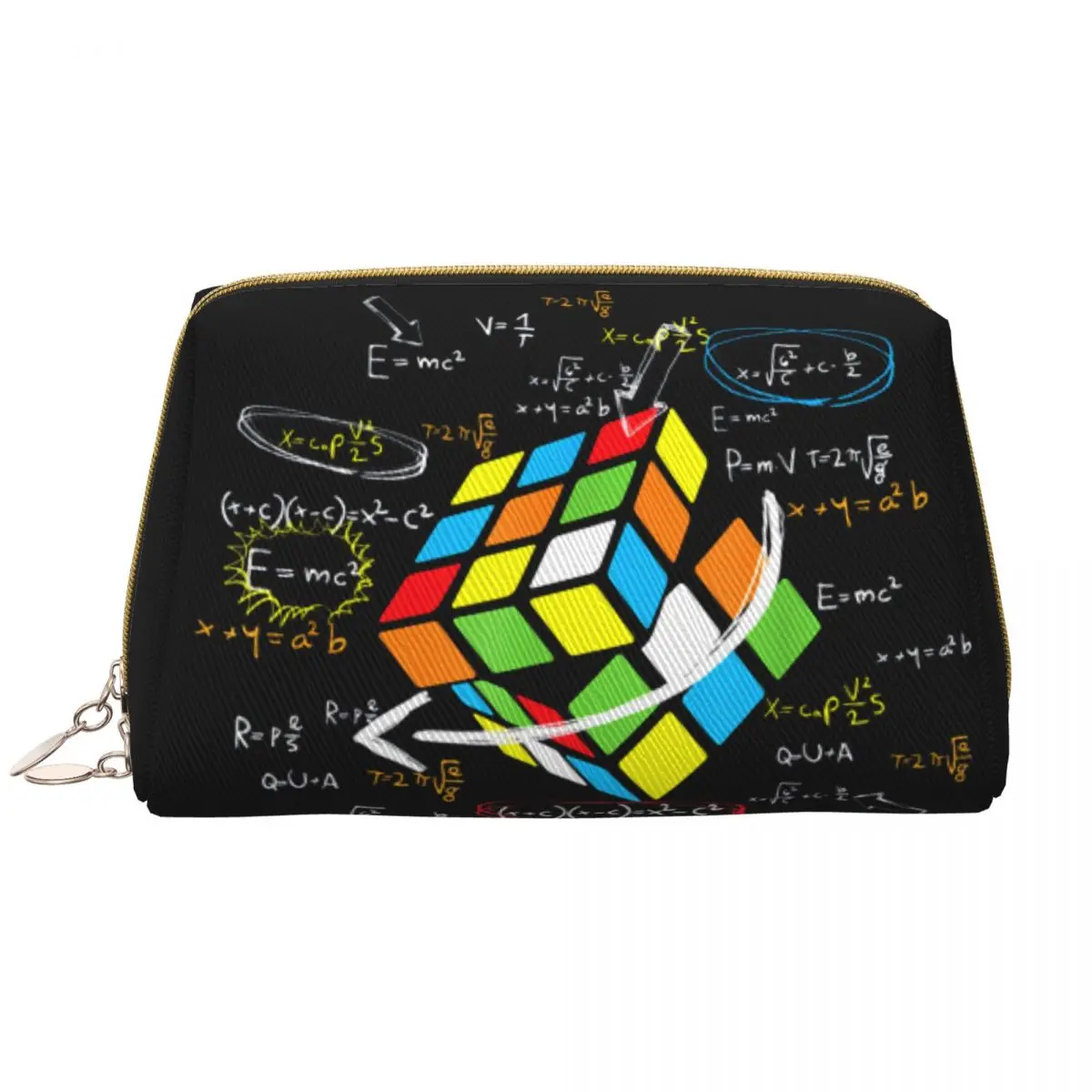 

Math Rubik Rubix Rubiks Player Cube Math Lovers Toiletry Bag Cosmetic Makeup Organizer for Women Beauty Storage Dopp Kit Case