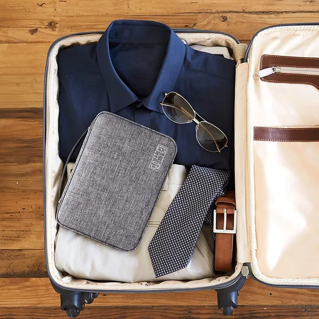 Többfunkciós Sminktároló Táska Vízálló Digitális Elektronikus Szervező Hordozható Usb Adatvonal Töltő Dugó Utazási Tároló - Image 4