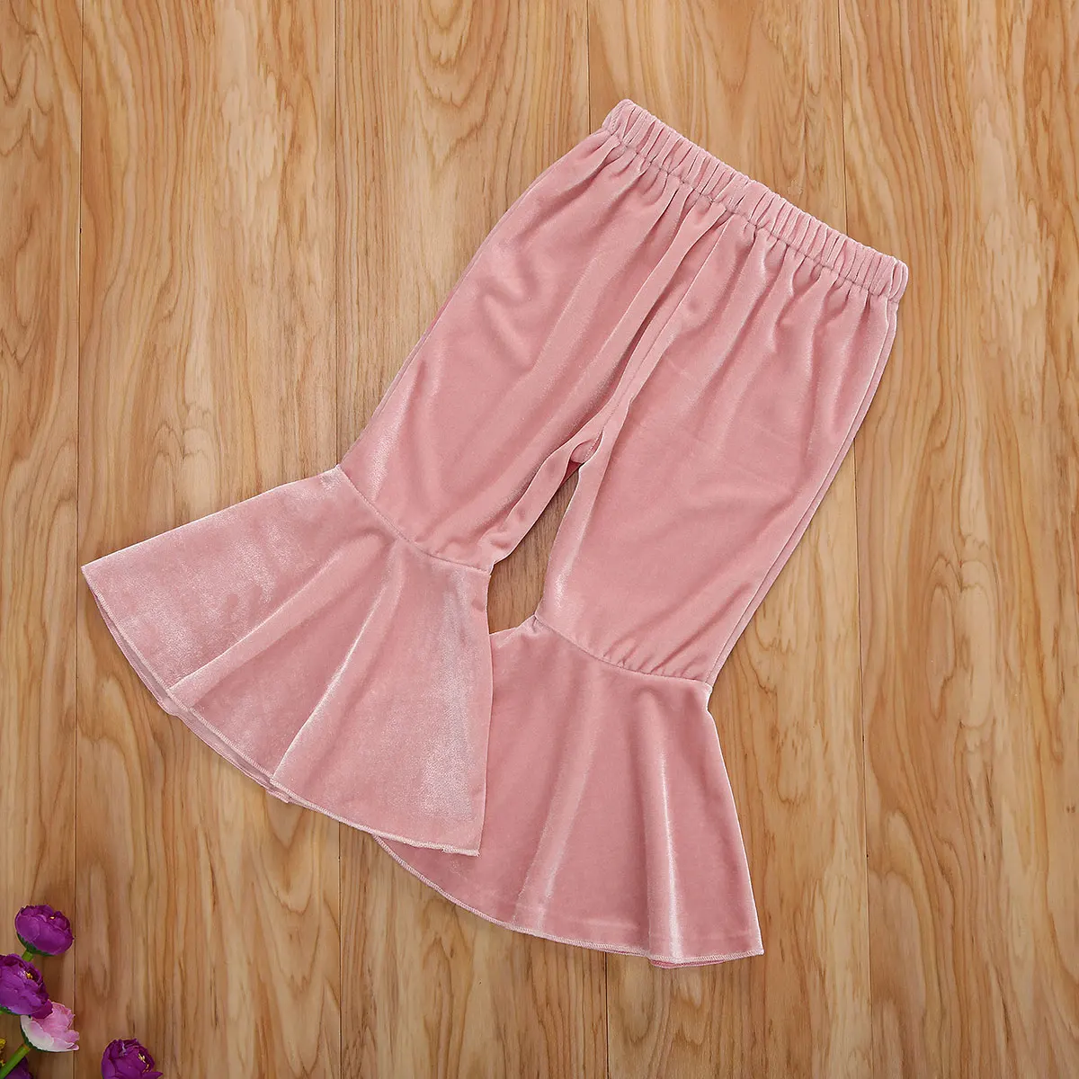Girls Pants Spring Autumn Long High Waist Trousers for Kids Baby Girls Solid Elastic Waistband Leggings Flare Pants Child