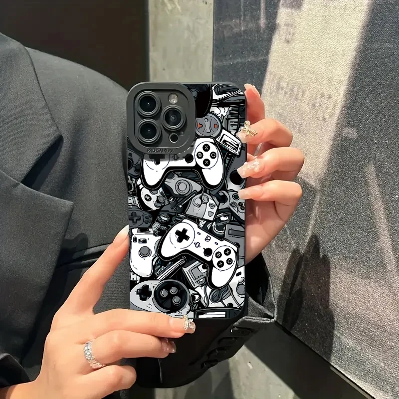 Sleek BlackGame Console Design Shockproof Phone Case