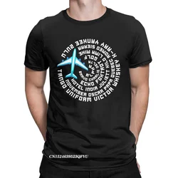 Phonetic Alphabet Airplane Pilot T-Shirts For Men Flying Aviation Cool Premium Cotton Tees Manga Tops T Shirts Birthday Gift