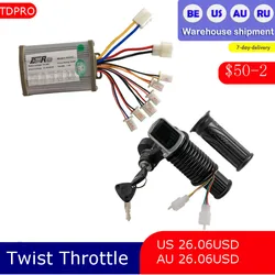 DC 36V 800W Brushed Motor Speed Controller + 36V 3 in1 Twist Throttle Grips Electric Quad ATV Indicator Motorcycle