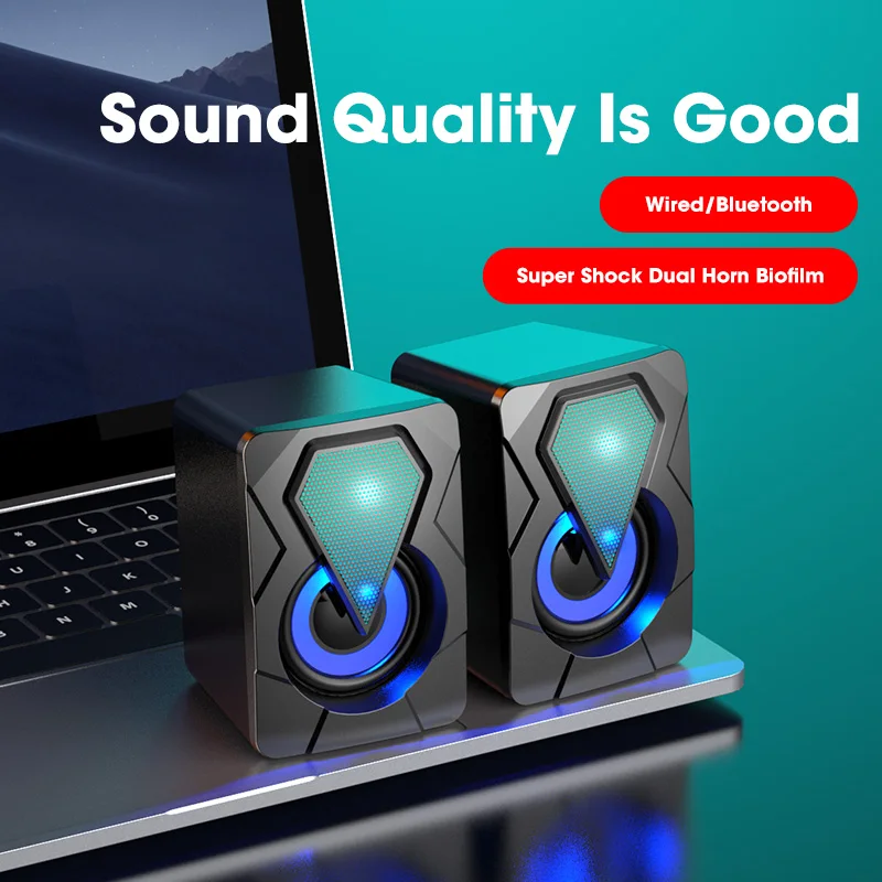 US $14.74 - 27.88 4D Surround Soundbar With RGB Light Speakers Computer Stereo Bass Subwoofer Speaker for Laptop PC Home Theater Caixa De Som