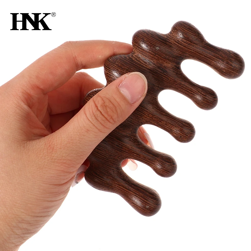 

Массажная расческа для волос, зеленая сандаловая Расческа с 5 широкими зубьями, акупунктурная терапия, циркуляция крови, антистатические гладкие волосы