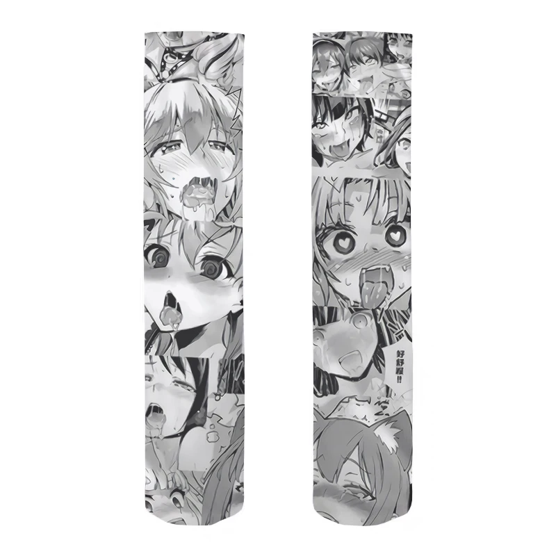 Harajuku Anime Girl Knee-Length Calf Stockings Pink Sweet Sexy Nylon Socks Cat Paw Rabbit Print Fashion Women Silk Stockings
