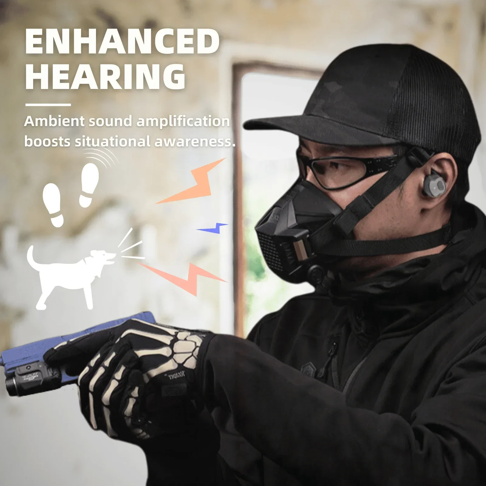 Electronic Shooting Ear Protection Earplugs NRR26dB Noise Reduction Hearing Protection Earmuffs for Shooting Hunting