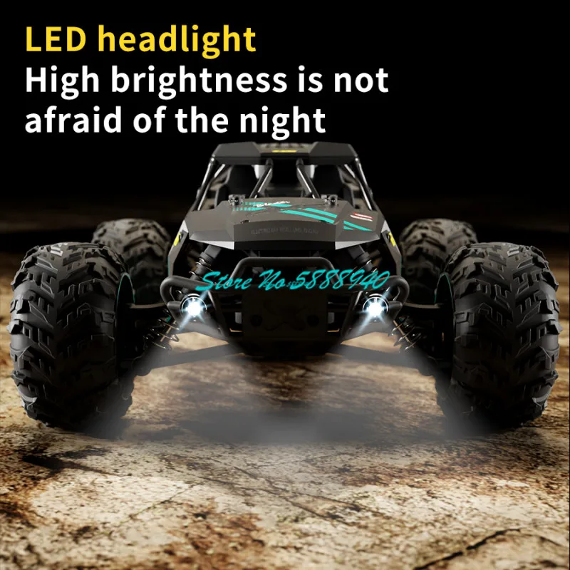 업그레이드 합금 전기 RC 트럭, 자동차 1:14 LED 조명 속도 조정, 오프로드 리모컨 트럭, 70 km/h, 극한 속도 드리프트, 4WD