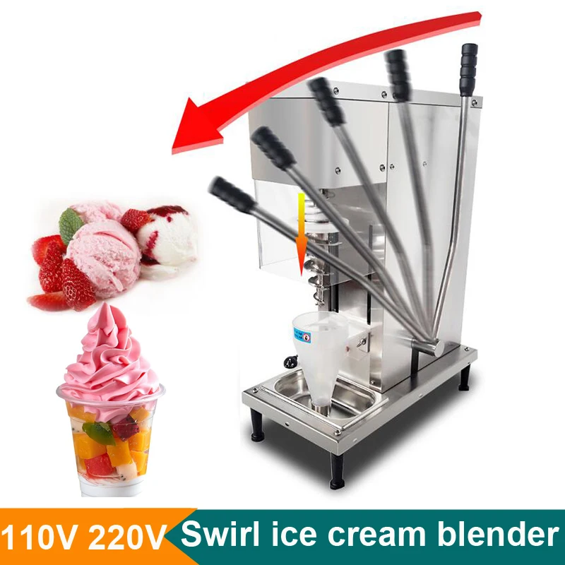110V 220W Swirl Freeze Fruit Yogurt Ice Cream Mixer Blender Real Ice Cream Maker Fruit Ice Cream Blender Mixer Machine Auto Wash 2