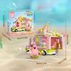 SpongeBob SquarePants Series Building Blocks Hamburger Car Patrick Star Dessert Ice Cream Car Model Bricks Kids DIY Toys Gifts 6