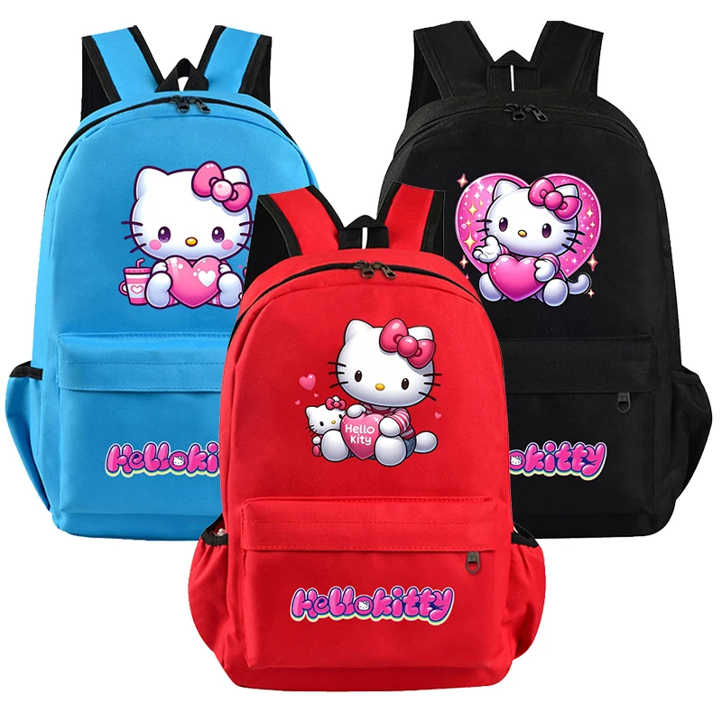 

Рюкзак Hello Kitty для мальчиков и девочек, школьный ранец, вместительный Детский рюкзак, сумка для книг для мужчин и женщин, Удобная дорожная сумка