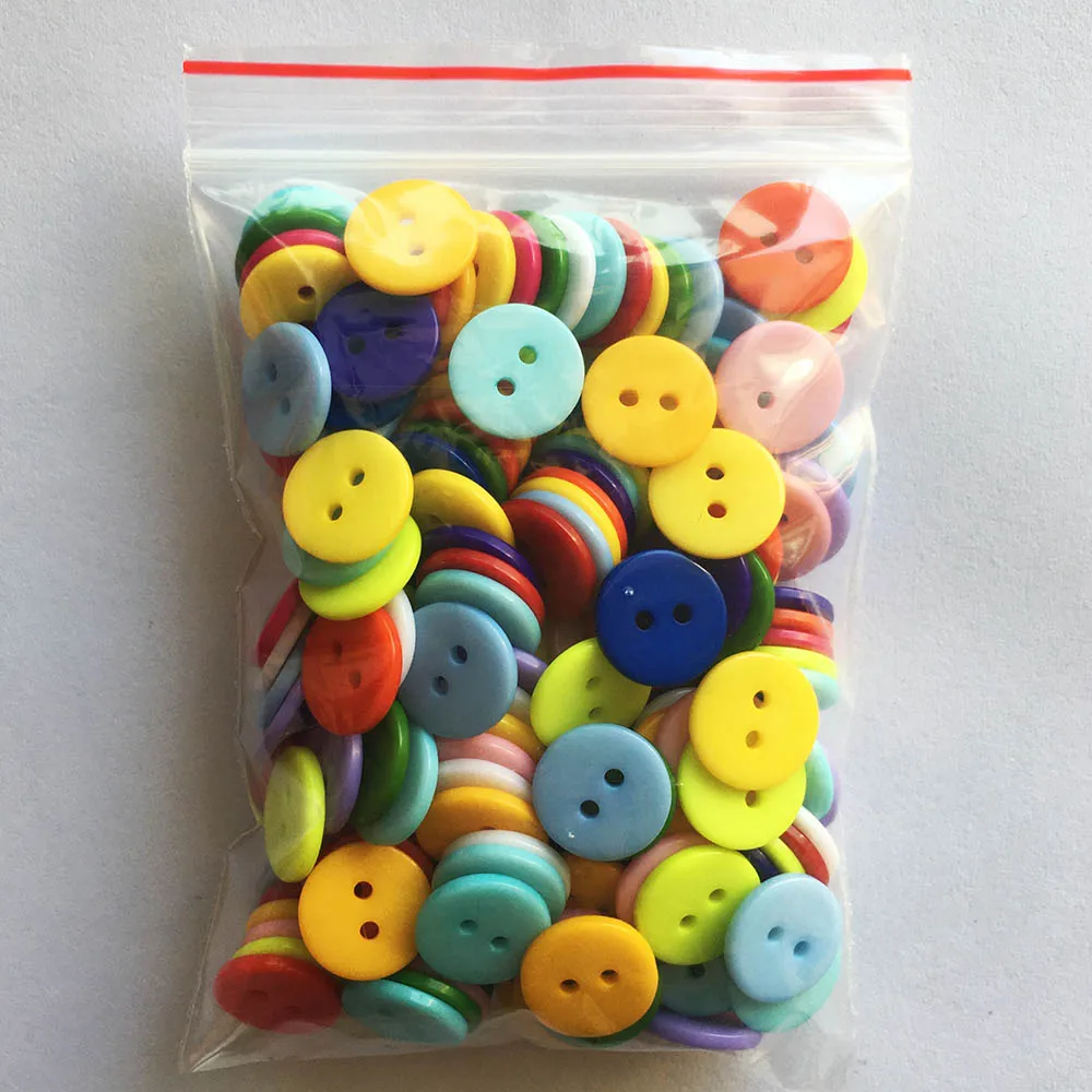 Heißer verkauf 6mm 9mm 11mm 12mm Dekorative Knöpfe Für Handarbeiten Harz Kunststoff Knopf Für Puppen scrapbooking Nähen Knöpfe 2 Löcher – Detail 6