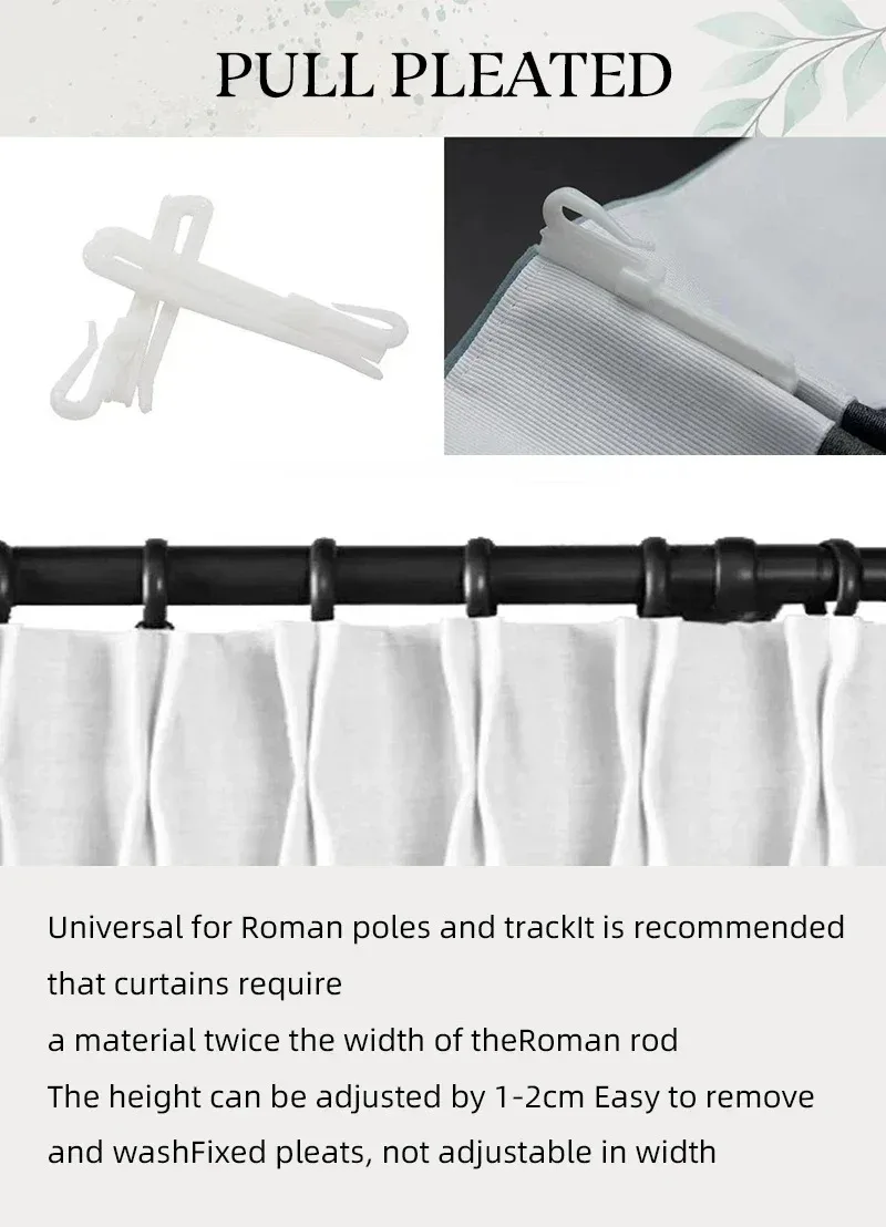 Beige Curtain Semi Light Blocking | Thin Soft Screens Pleated Window Curtain
