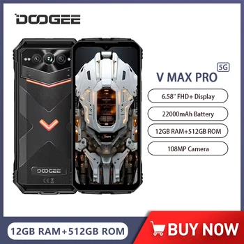 DOOGEE V MAX PRO 5G Smartphone robusto Android 14 Dimensity 7050 da 6,58 pollici 12 GB di RAM + 512 GB di ROM Telefono cellulare 108 MP AI Camera 33 W NFC