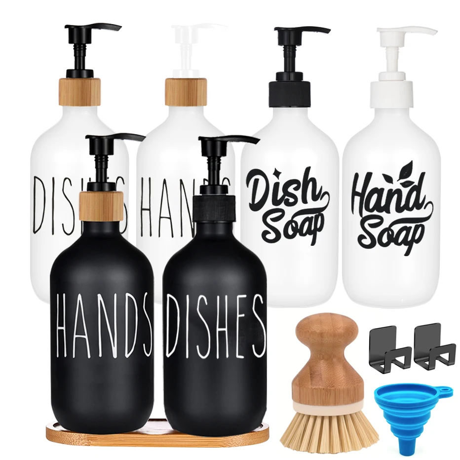 500MLMatteBlackDishSoapBottleKitchenSoapDispenserRefillable