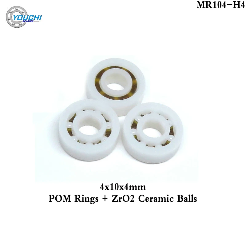 Esferas Cerâmicas Plástico Rolamento Mr104 k 4*10*4 sem Selos Pom Anéis Isolados Rolamentos Impermeáveis 10 Peças 4x10x4 mm Zro2