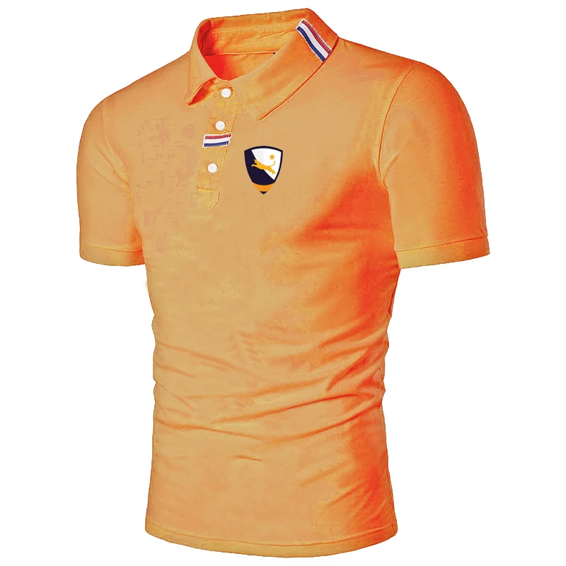 Solid Color Men's Polo Casual Short Sleeve Lapel Shirt Fashion Street T-Shirt