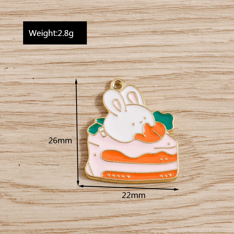 Tusember 10 Teile/los Emaille Nette Rosa Blume Kaninchen Charms DIY Schmuck Machen Tropfen Ohrring Armband Handgemachte Handwerk – Detail 11