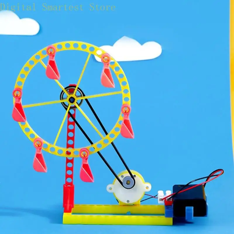 85AA 물리학 교육 학습 공예 세트 어린이를위한 DIY 큰 바퀴 조립 장난감 과학 실험 활동에 실습