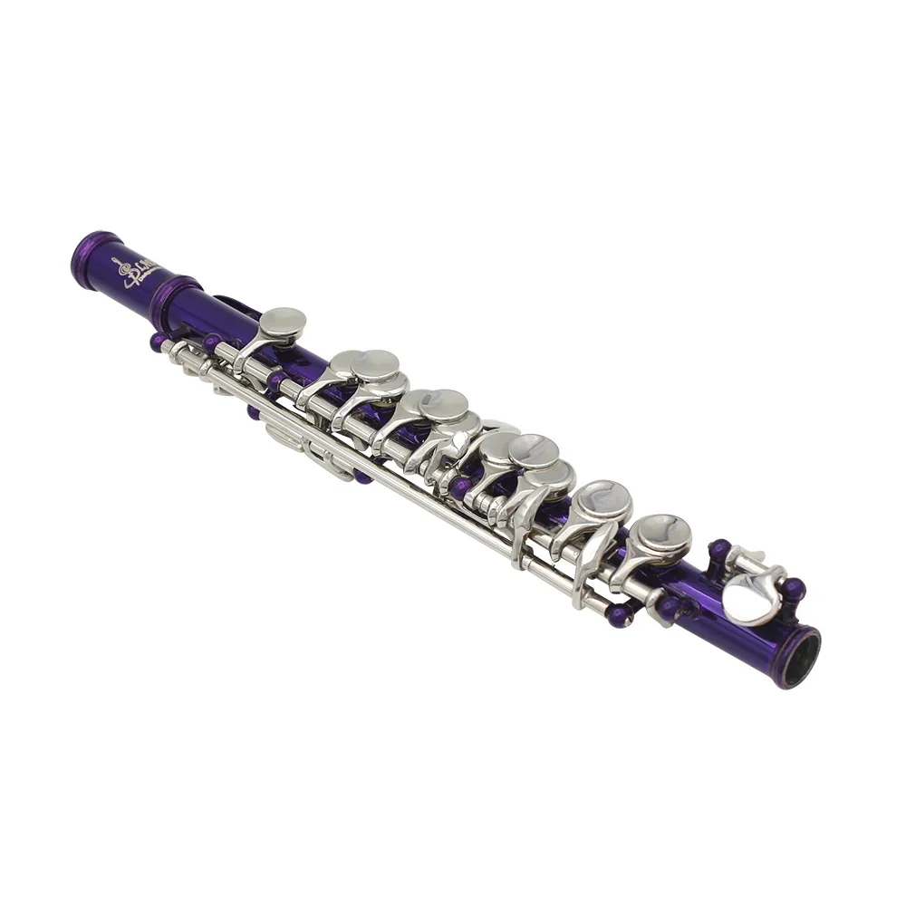 Purple Piccolo Flute C Key Half-size Flute Instrument with Case Cleaning Cloth Parts Cupronickel Piccolo c key flute flute instrument wind music instrument