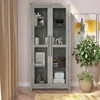 Curio Cabinet, Tall Glass Display Cabinet with Adjustable Shelves for Living Room, Trophy Display Case 4