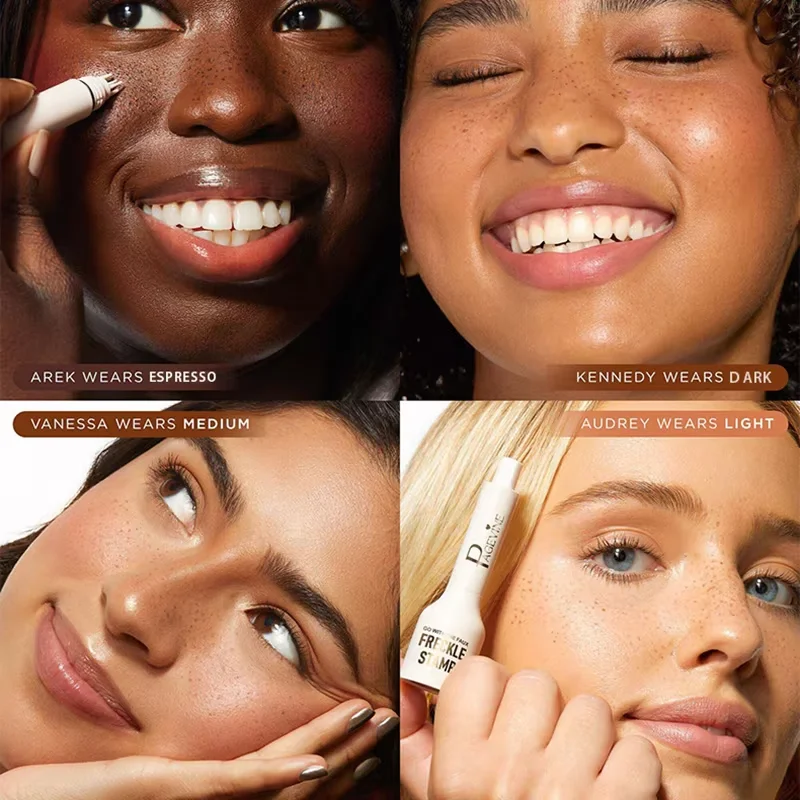 Matita per timbri per lentiggini facciali, trucco naturale per lentiggini, macchie scure, talpe, impermeabile, correttore non facile da sbiadire, contorno femminile - immagine 2