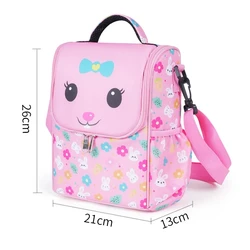 Vibrant Insulated Kids Lunch Bag for School & Outdoor Adventures (Pink)
