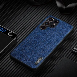 Bling Bling Leather Back Cover Case with Pattern Design - Sam S24 Plus (Dark blue)