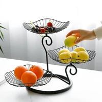 Exquisite 3-layer Fruit Tray Convenient Fruit Basket Stand Countertop Storage Holder for Breads Snacks Candy Cupcake 2