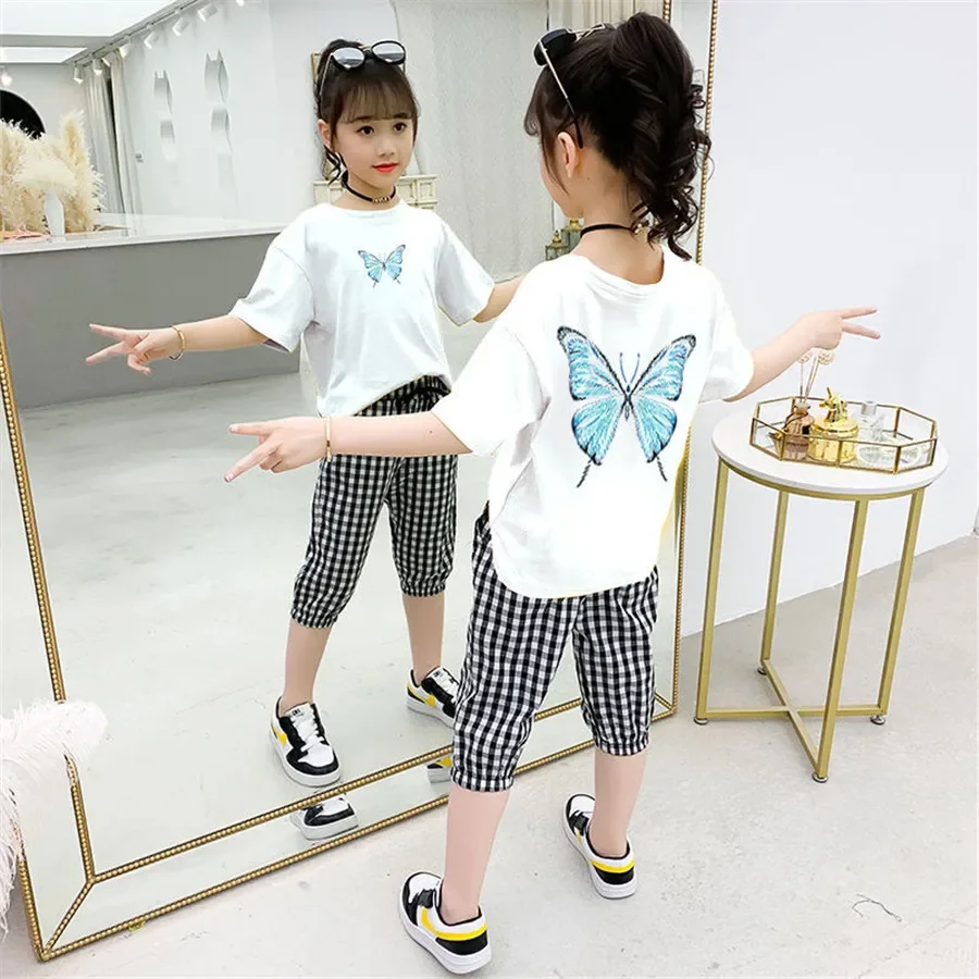 

Children Clothes Girl Sets Summer Outfit Cotton Sports Suit 1 2 3 4 5 6 7 8 9 10Y Child Clothes Teen Girls Casual Tracksuit