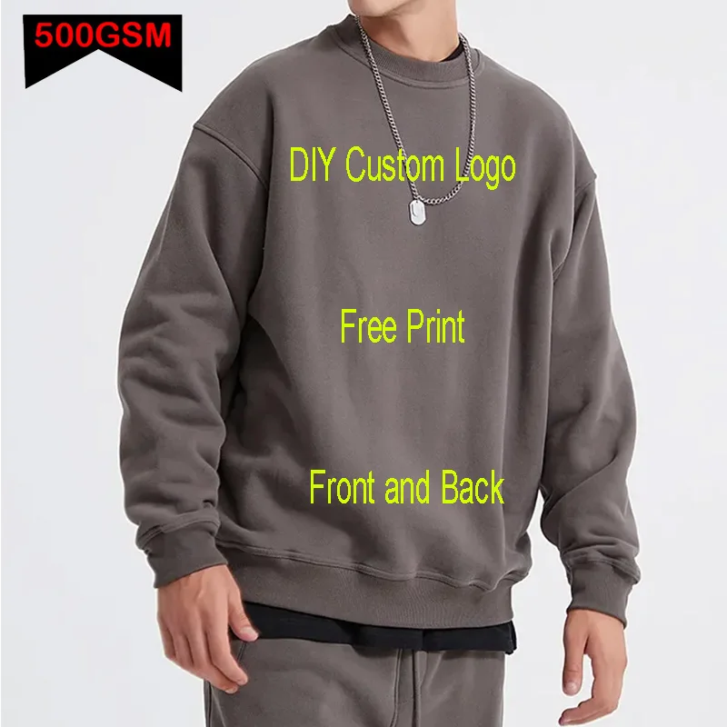 DIY-Custom-Logo-500GSM-Heavy-Weight-Men-s-Hoodies-New-Autumn-Winter ...