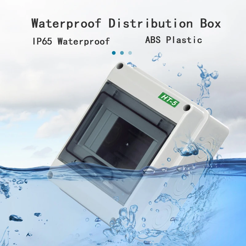 HT-5/8/12/15/18/24 Plastic Distribution Box Waterproof MCB Box Panel Installation Distribution Waterproof Junction