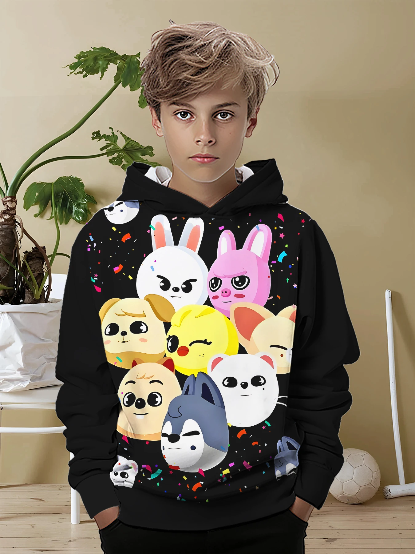 k-Kpop 3D Print S-Skzoo-oS All Seasons Children S-Stray-Casual Sweatshirt Cool Pullover Tops Unisex Kids Clothes Boy Girl Hoodie 5