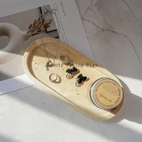 Travertine Stone Tray for Soap Dispenser Jewelry Perfume Natural Marble Decorative Tray for Bathroom Countertop Vanity Dresser 2