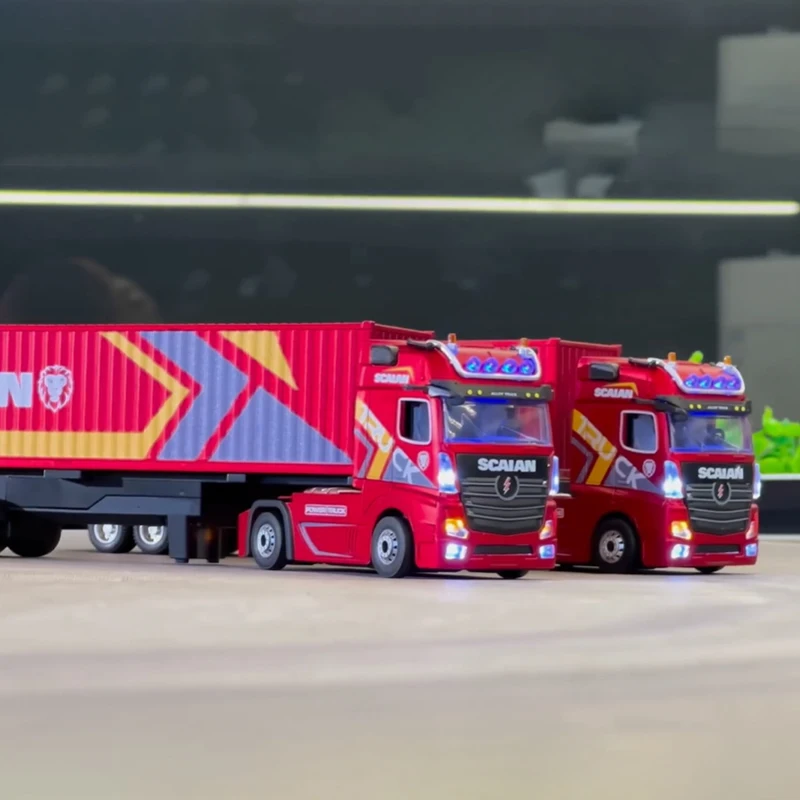 2026 WLtoys 6408 RC카 1:64 스케일 미니 4WD 컨테이너 트럭 드리프트 레이싱 트럭 트레일러 포함 리모컨 오프로드 장난감 (어린이용)