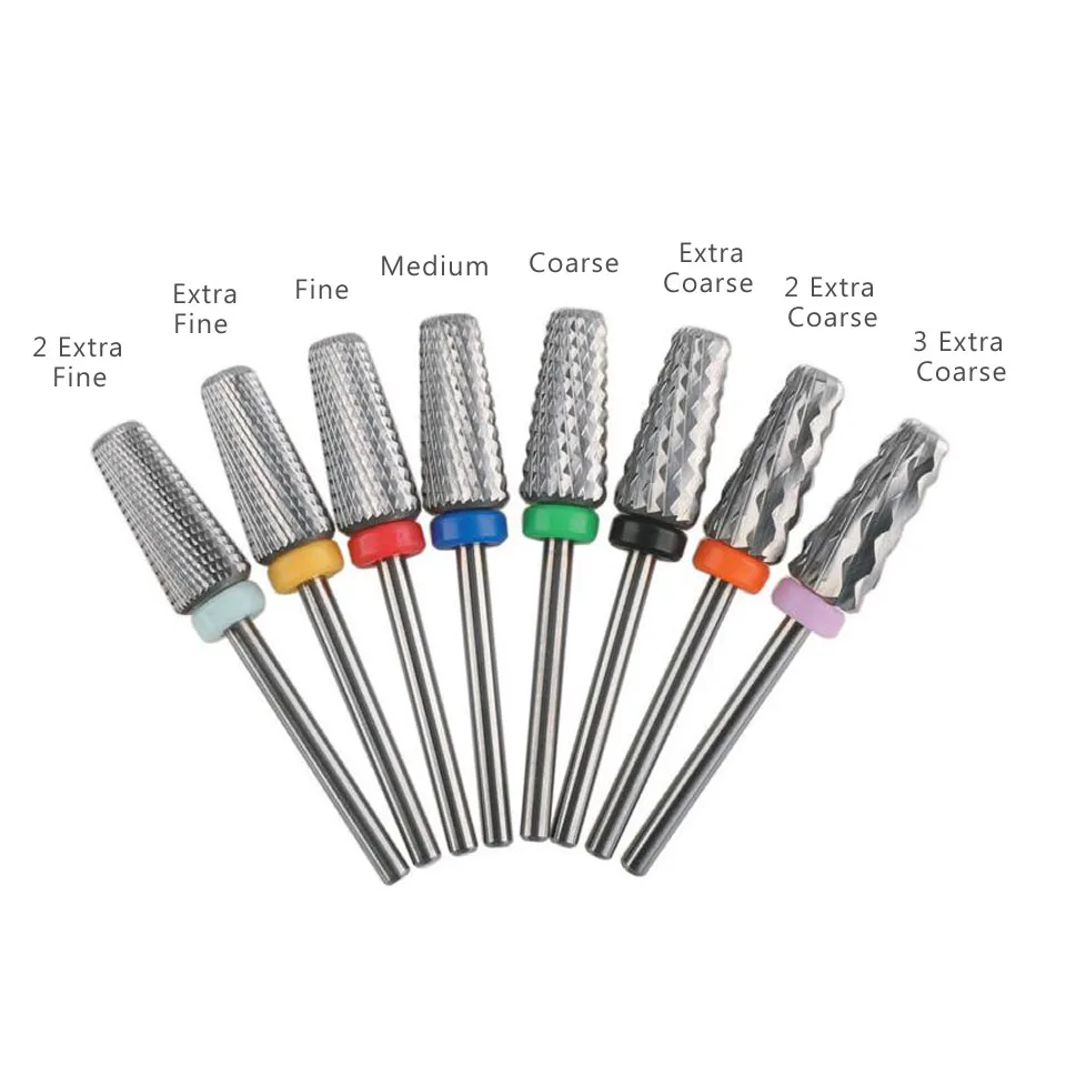 HYTOOS Safety Dust Proof Tapered Nail Bit 3/32 Carbide Nail Drill Bits Rotary Milling Cutter for Manicure Accessories