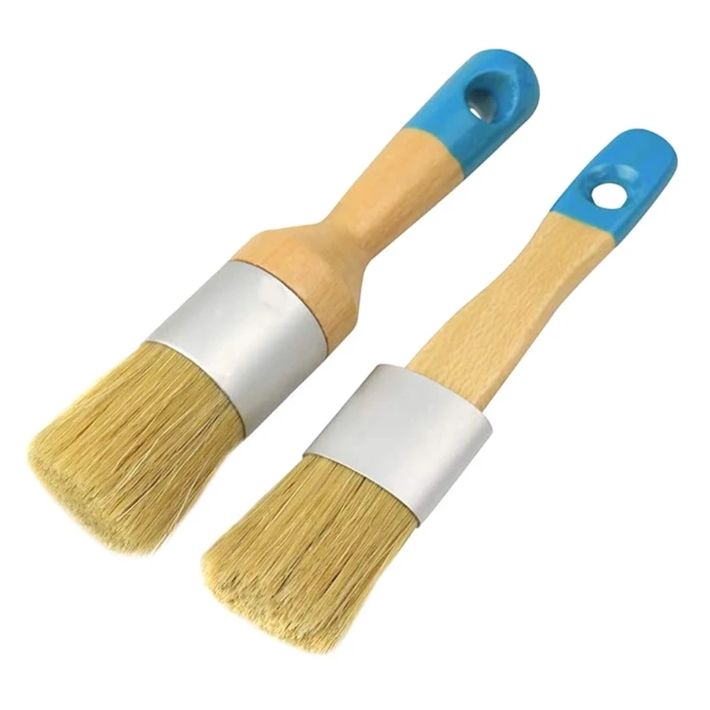 3x Reusable Round&Flat&Pointed Chalk Wax Paint Brush DIY Painting Waxing Tool