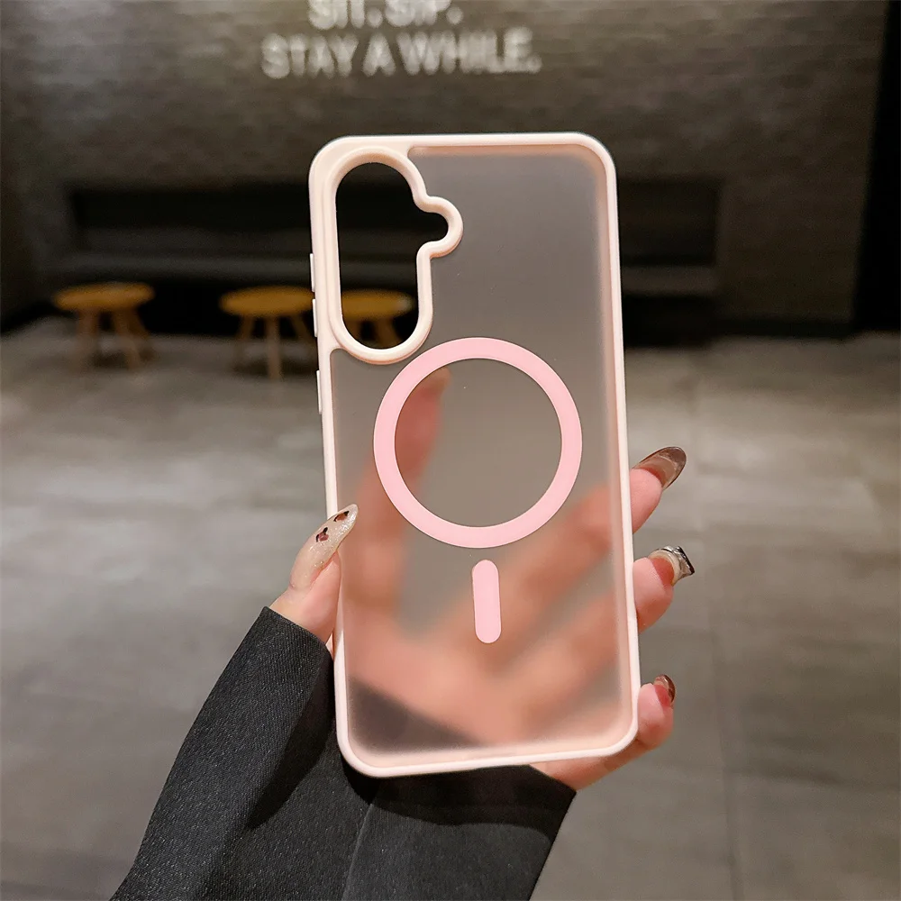 Matte Transparent Magnetic Shockproof Silicone Phone Case