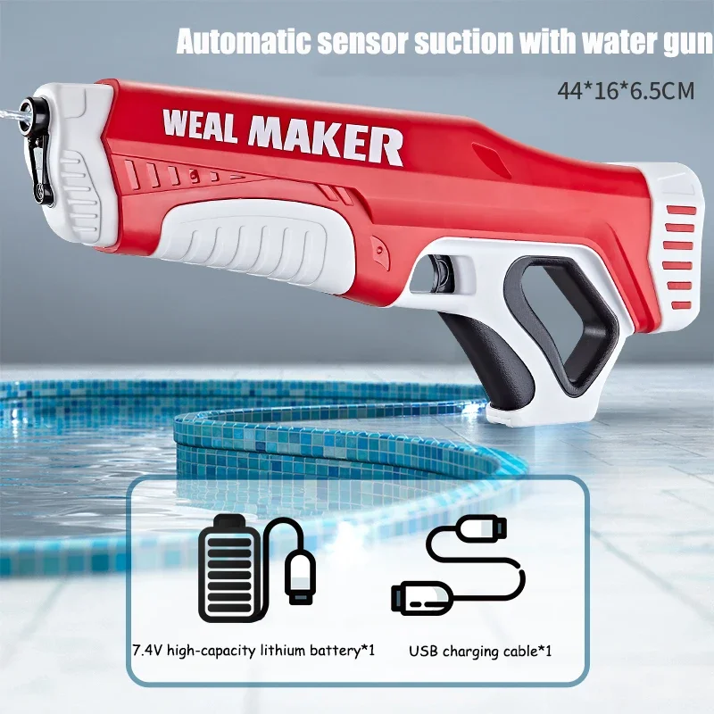 Electric Water Gun Toy Induction Water Absorbing Burst Gun Summer Dinosaurs Beach Outdoor Firing Toy for Children Adult