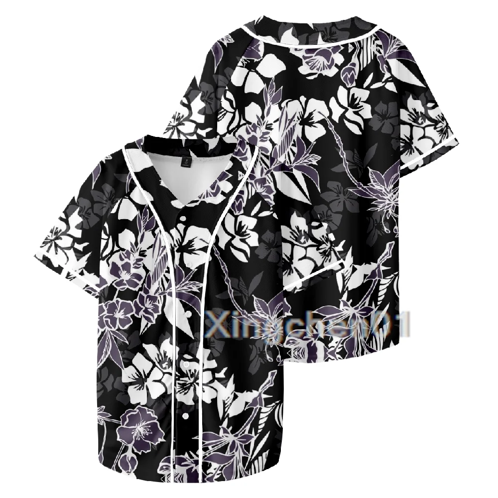 

Çiçek beyzbol gömlek yaz kısa kollu Tee gömlek Unisex Jersey 2023 üst blusas camisas de hombre elegantes camisas masculinas