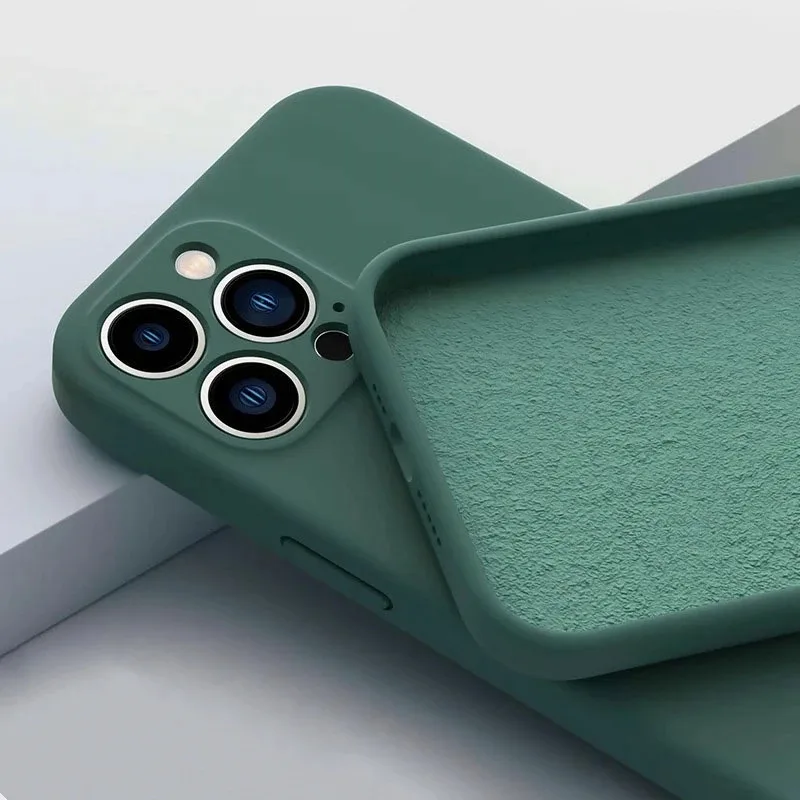 Luxurious Solid Color Shockproof Phone Case with Lens Protection and Soft Flannel Back