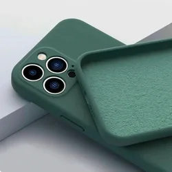 Luxurious Solid Color Shockproof Phone Case with Lens Protection and Soft Flannel Back - iPhone 12 Pro Max (Green)
