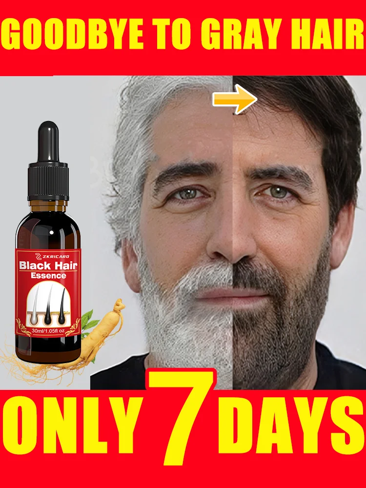 Pure natural anti-whitening extracts get rid of gray hair turn it into black hair from the roots