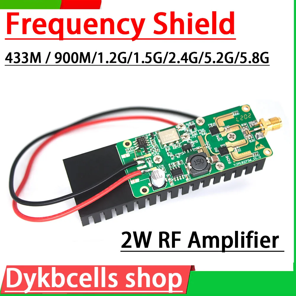 2W Jammer Blocker module 433Mhz 900MHZ 1.5Ghz 2.4Ghz 5.2Ghz 5.8Ghz for  Remote control WIFI UAV Bluetooth SDR