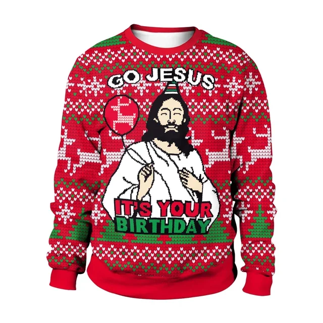 Men Sweatshirts Ugly Christmas Tracksuit Men Crewneck Pullover Cartoon Graphic Sweatshirts Couple Streetwear Autumn Men Clothing