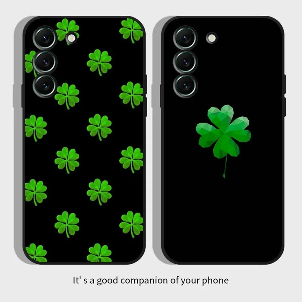 Custodia Per Telefono Lucky Four Leaf Clover Per Samsungs23,S22,S21,S20 Ultra Pro S10,S30Plus,20 Cover Ultra Nera