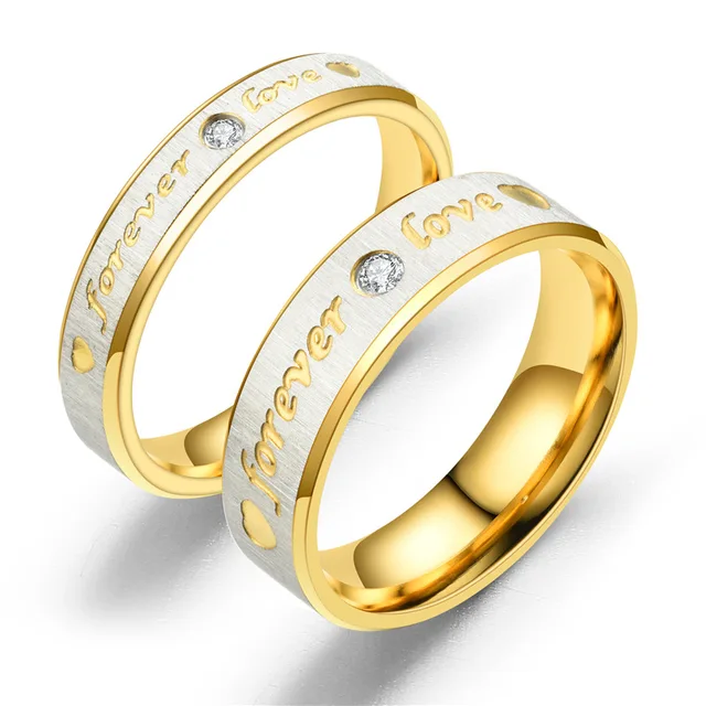 Bague de couple Forever Love pour hommes et femmes, bague de mariage en acier inoxydable avec cœur, bijoux de fête pour personnes âgées, dimension à la mode, nouveau